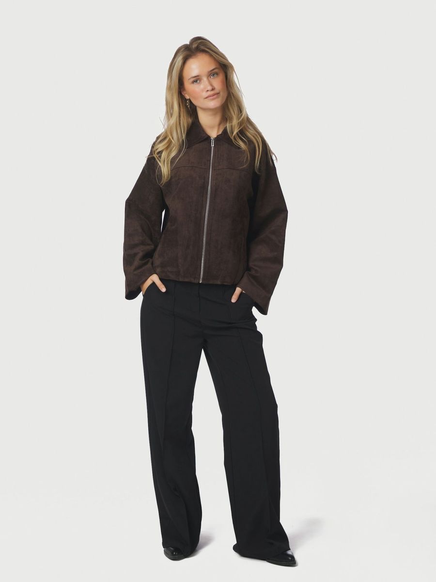Titan Faux Suede Jacket Brown