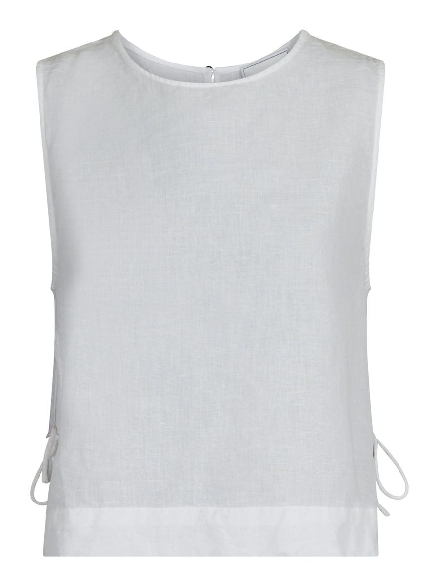 Svetlana Linen Top White