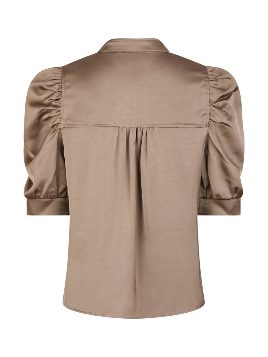 Roella Heavy Sateen Blouse Dark Taupe