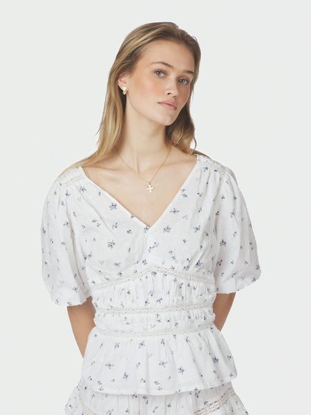 Hovedbilde Sapura Flower Dobby Blouse Blue Flower