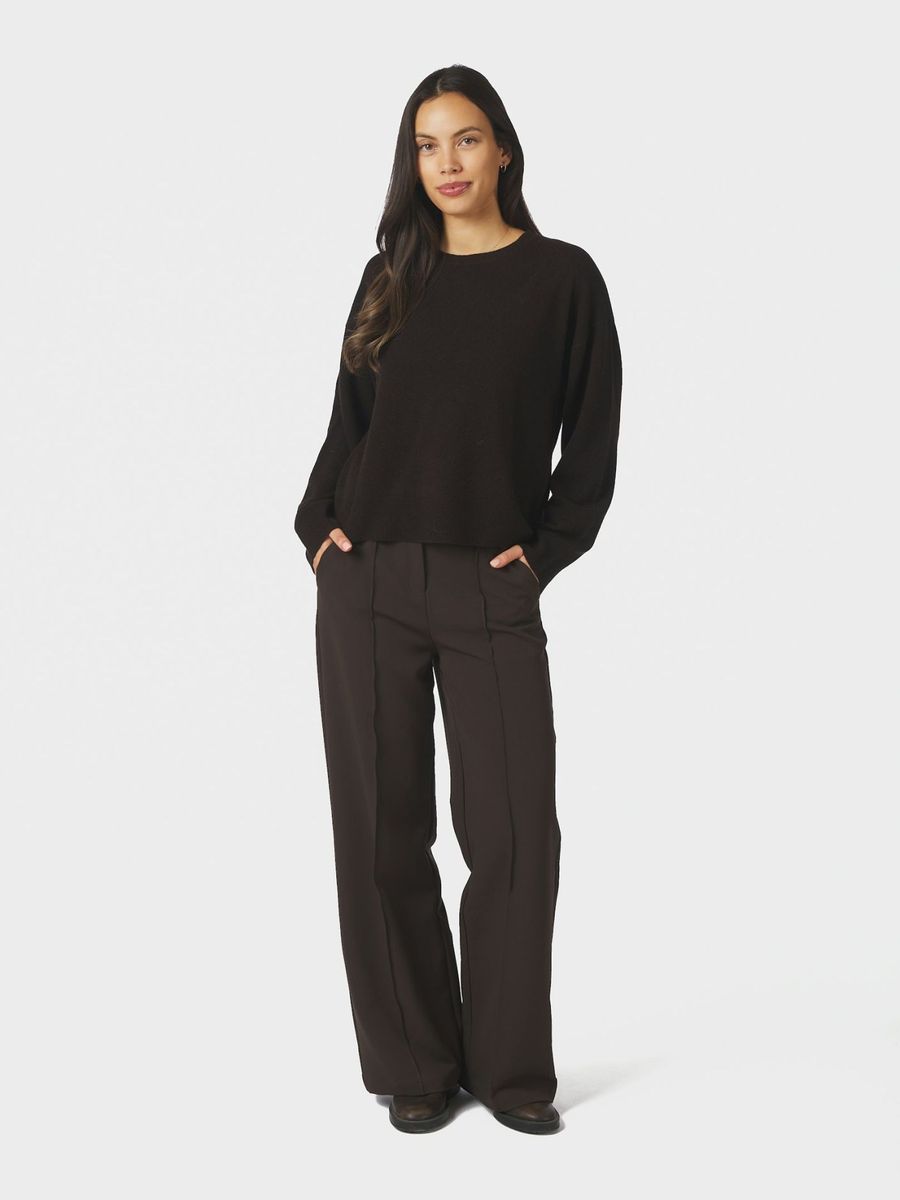 Detri Wool Knit Blouse Dark Brown