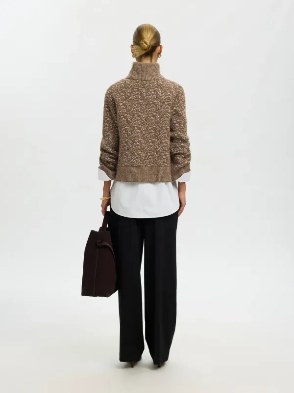 SlwLulu Duo Knit High Neck Dachshund Birch