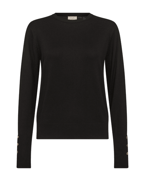 Bilde av Katie Pullover Black Flat Gold Button