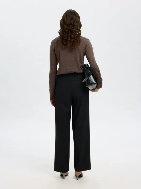 SlfThea Ls Knit Merino Collar Neck Delicioso