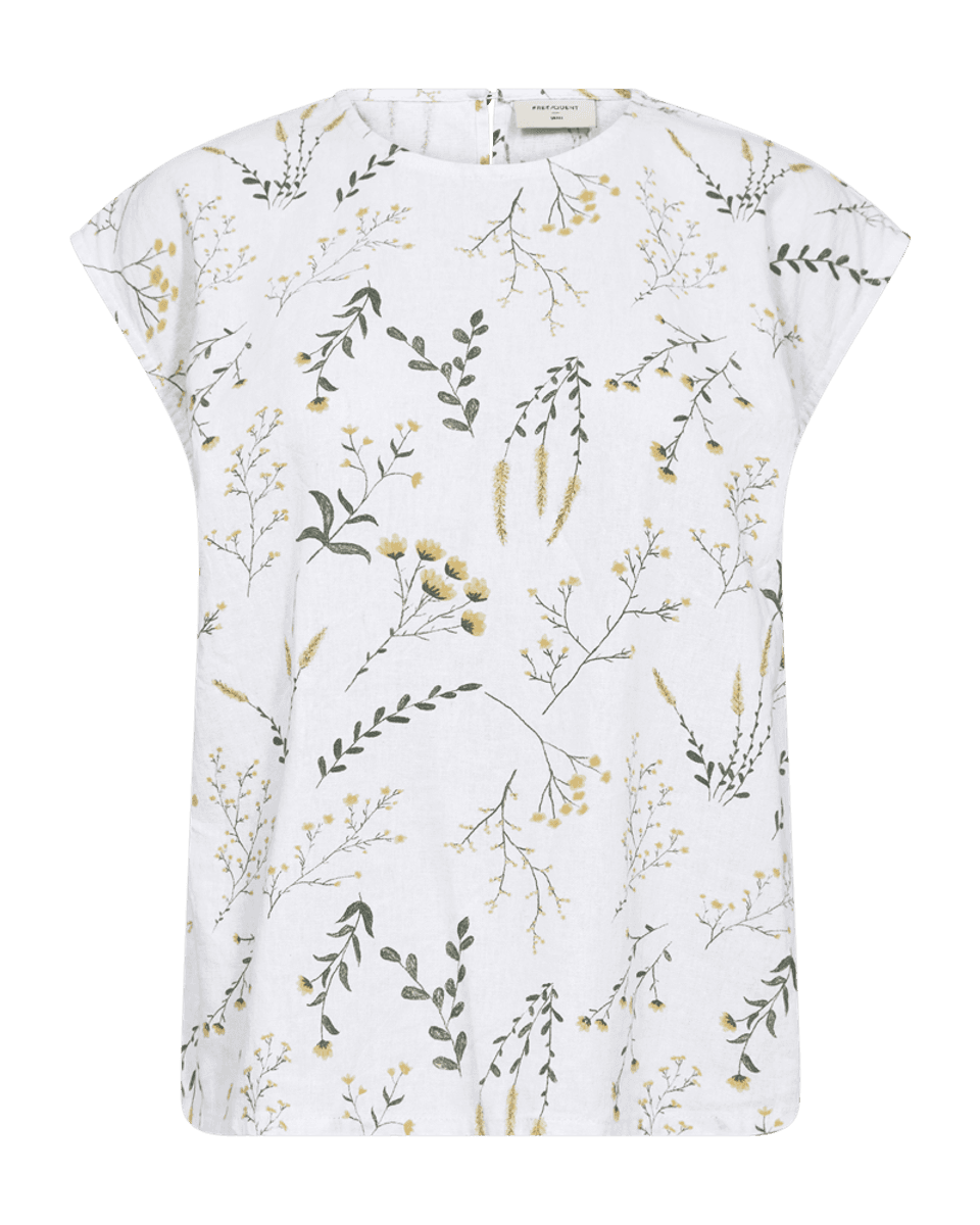 Laluna Blouse Brilliant White w. Golden Haze