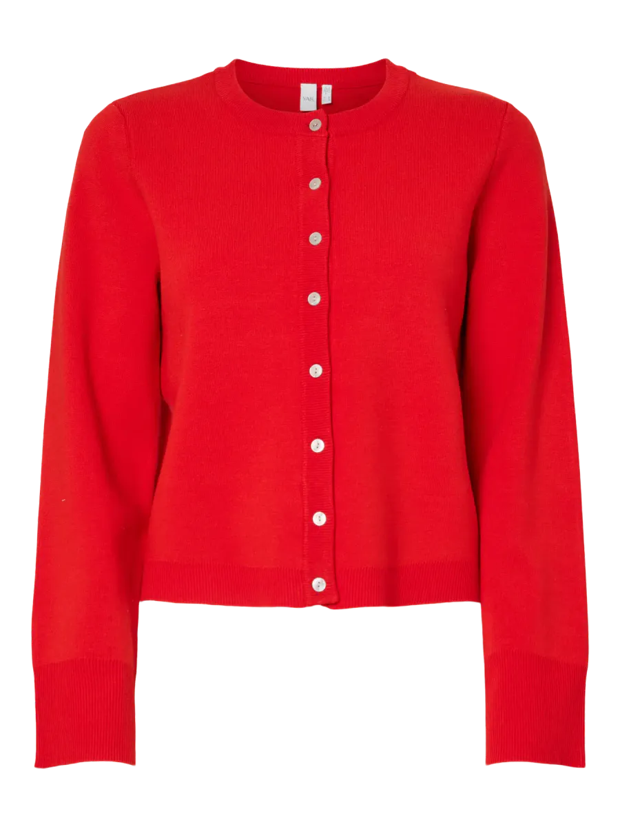 YasElena Knit Cardigan Fiery Red