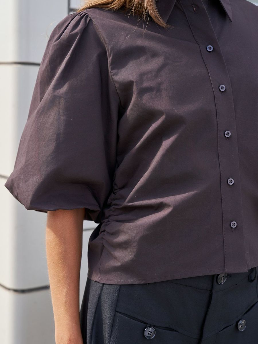 Ismara Solid Shirt Dark Brown