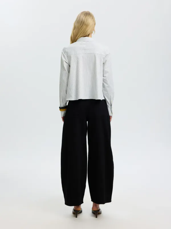 SlfRomie Relaxed Shirt Avocado Oil Stripe