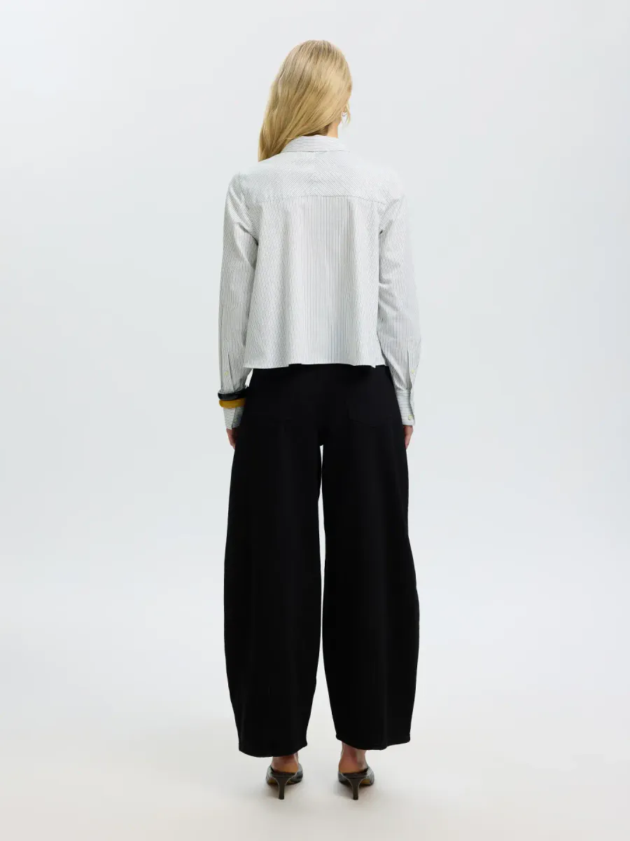 SlfRomie Relaxed Shirt Avocado Oil Stripe