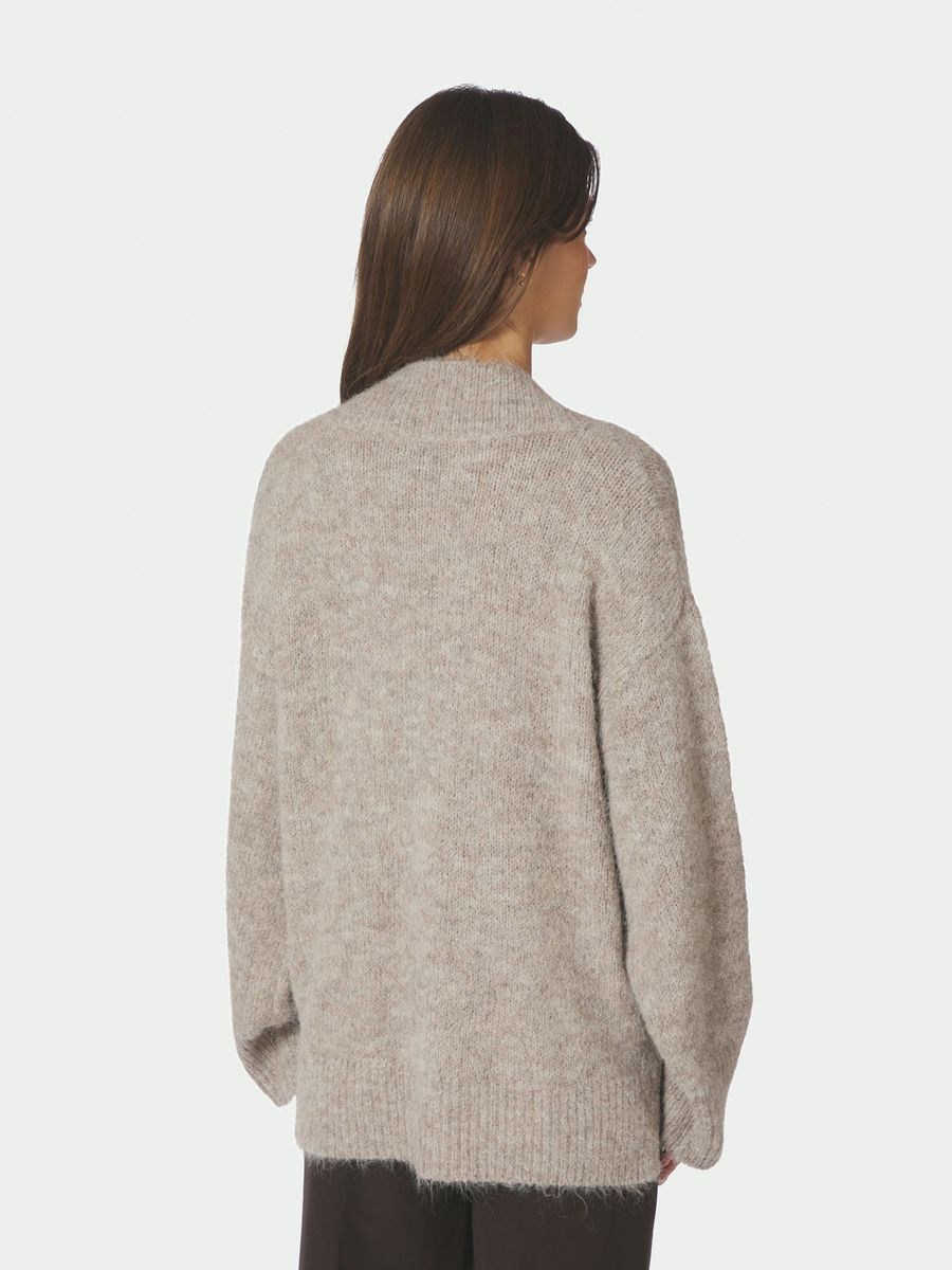 Melli Fluffy Knit Blouse Beige Melange