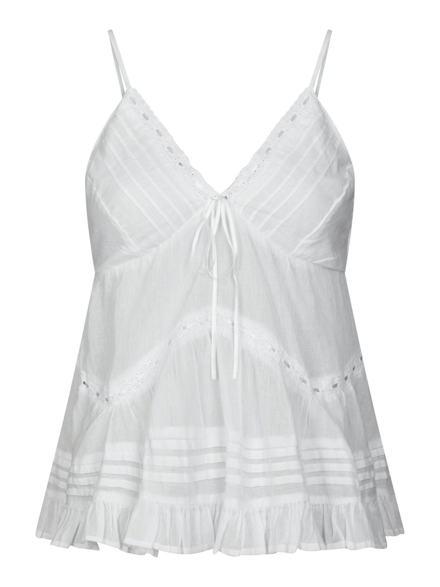 Elvena S Voile Top White