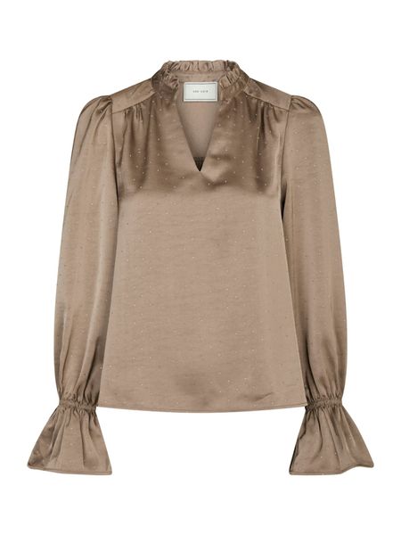 Hovedbilde Amara Heavy Sateen Bedaz Blouse Dark Taupe