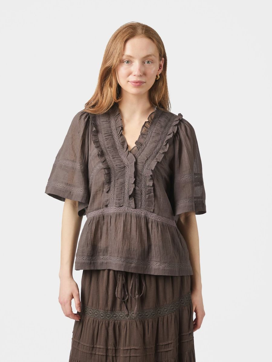Evienne S Voile Top Dark Brown