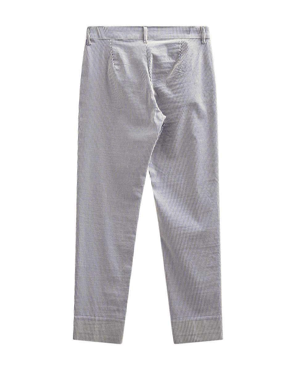 Rex Ankle Pants Stripe Moonbeam w. Navy Blazer