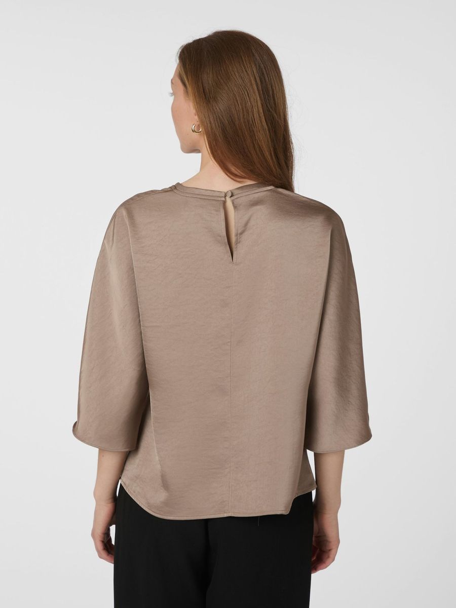 Liora Heavy Sateen Blouse Dark Taupe