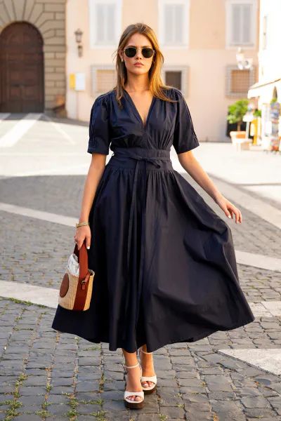 Hovedbilde Maria Dress Marine Poplin