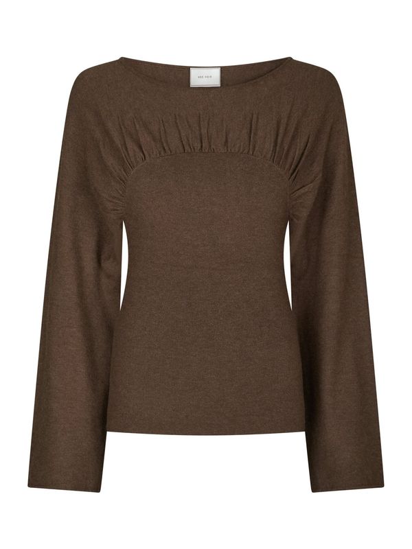 Kaiba Knit Blouse Brown Melange