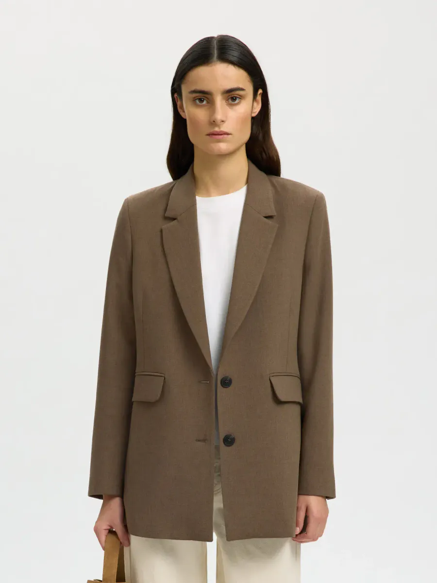 SlfRita Relaxed Blazer Mel Chocolate Chip