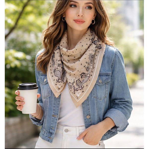 Hovedbilde Bandana Paisley Taupe