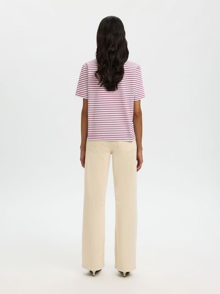 Hovedbilde SlfEssential Striped Boxy Tee Tawny Port