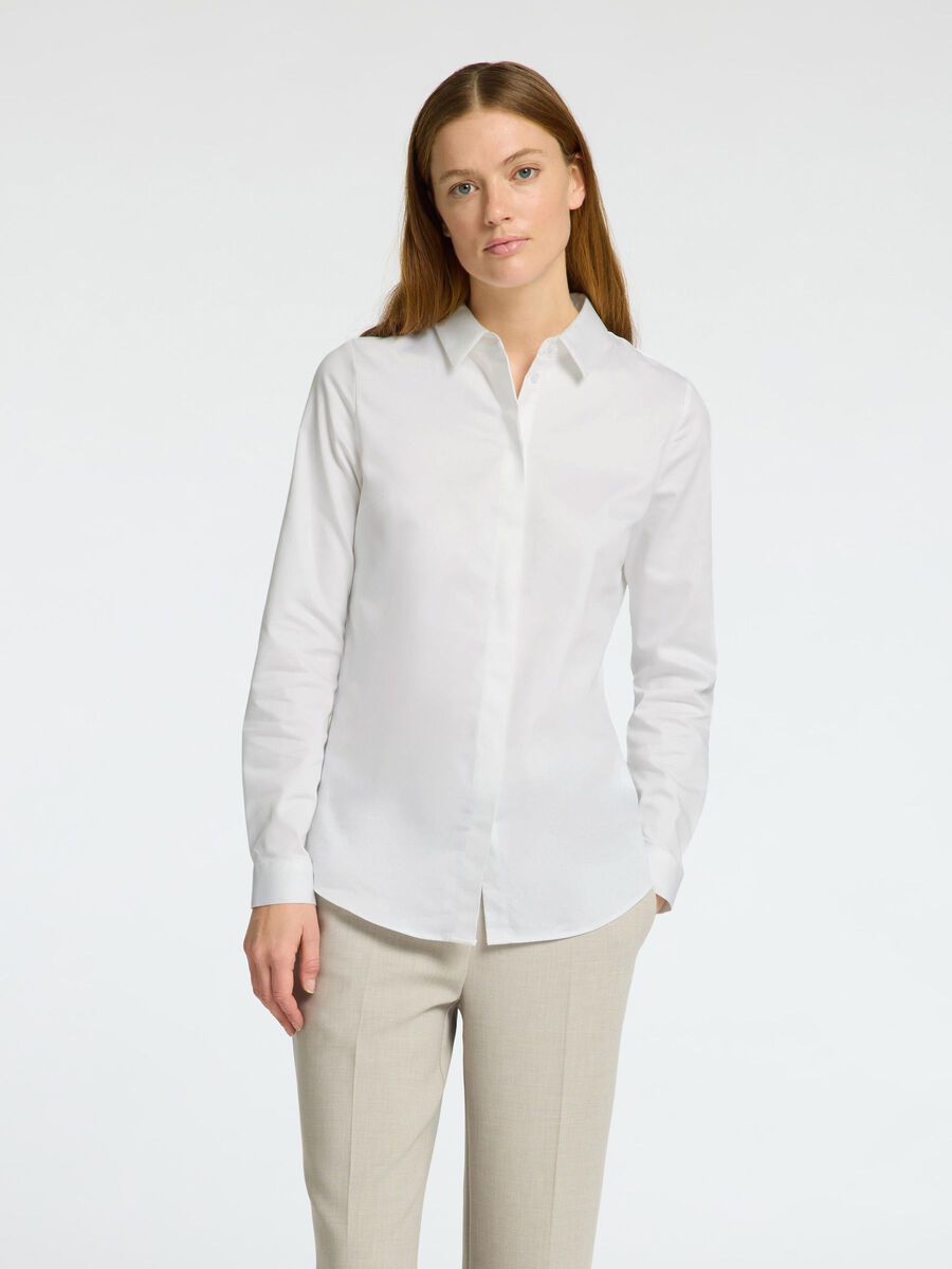 Slfromie Fitted Shirt Bright White