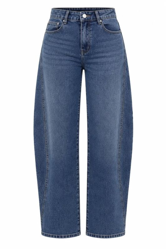 Miss Bon Barrel Jeans Medium Blue