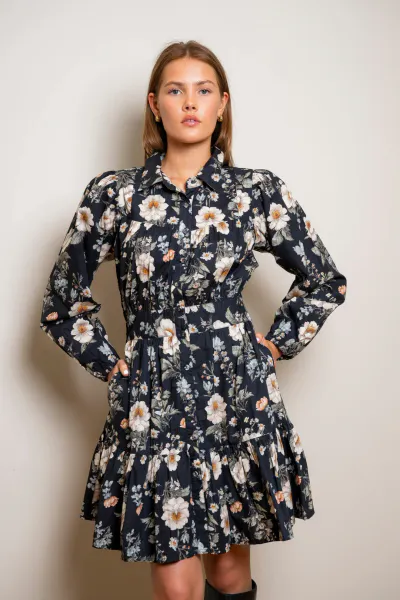 Hovedbilde Vicky Dress Antique Black Poplin Dress