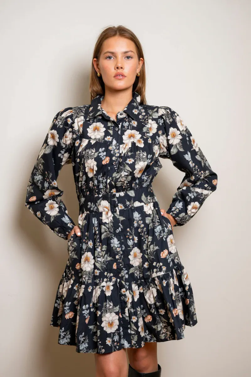 Vicky Dress Antique Black Poplin Dress