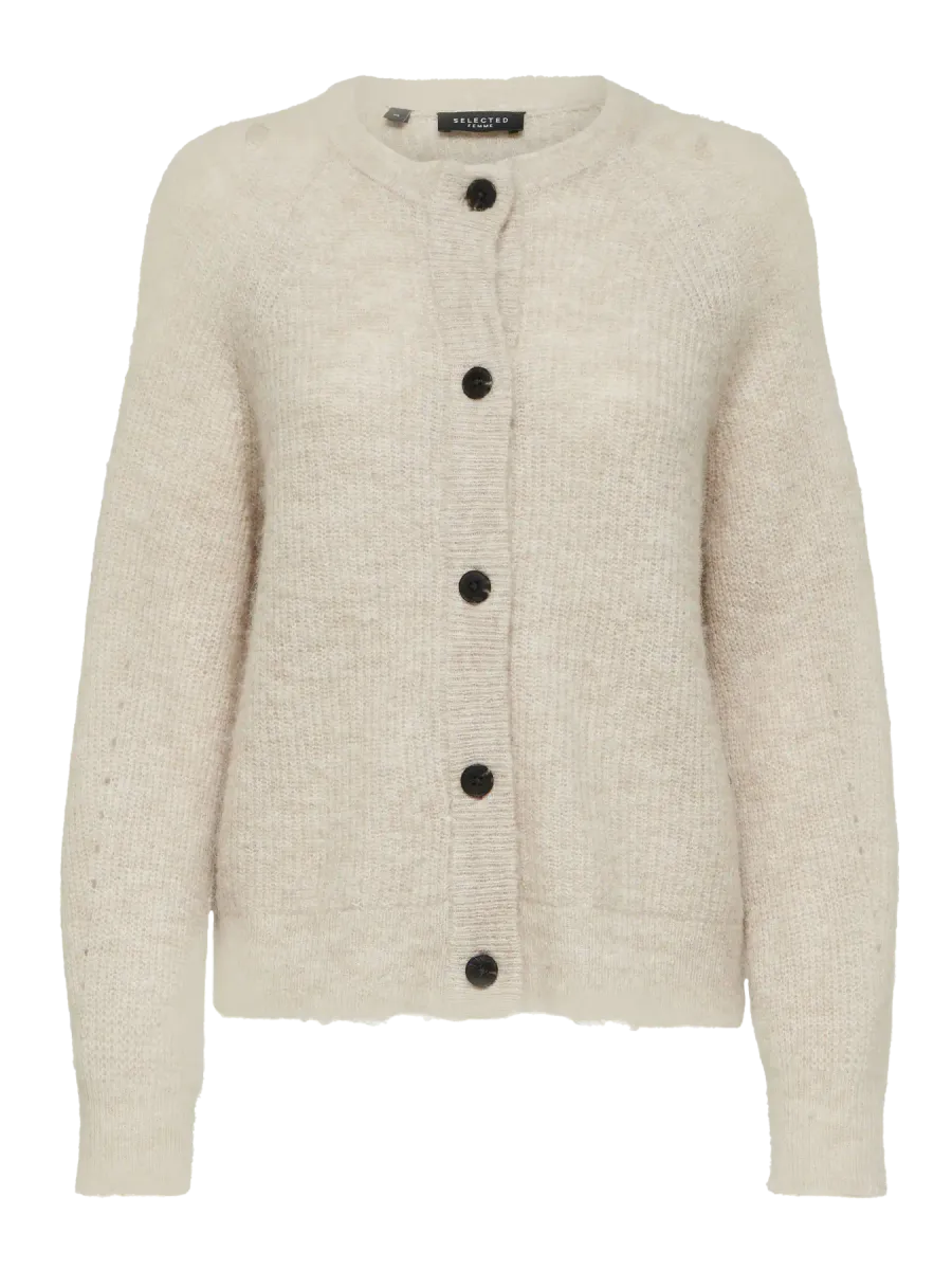 SlfLulu Knit Short Cardigan Birch Melange