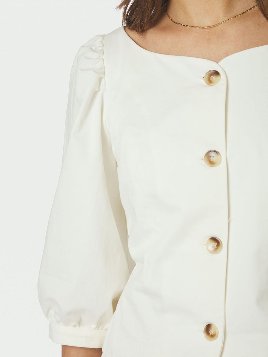 Jeannie Twill Blouse Offwhite