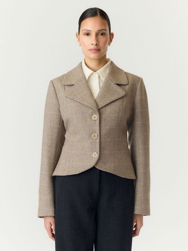 YasThela Wool Blend Blazer Taupe
