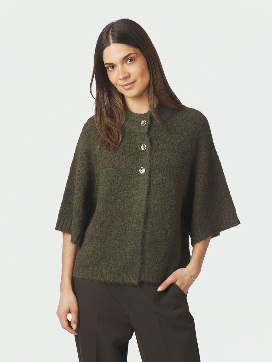 Benuta Fluffy Knit Cardigan Army