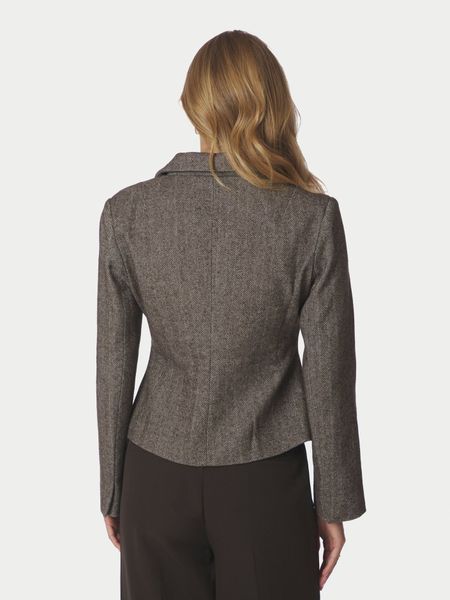 Hovedbilde Valia Herringbone S Blazer Dark Brown